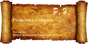 Podwinetz Hanga névjegykártya